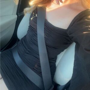 PrettyLittleThing Black Ruched Dress